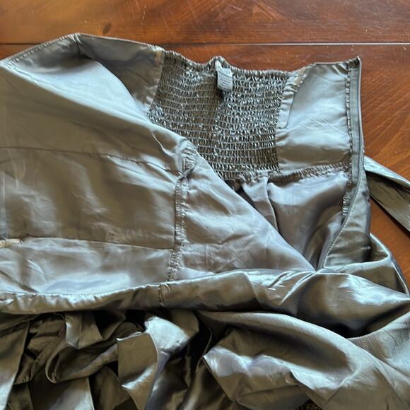 Poetry Clothing Silver Metallic Strapless Tiered Mini Dress with Sash - Picture 6 of 12